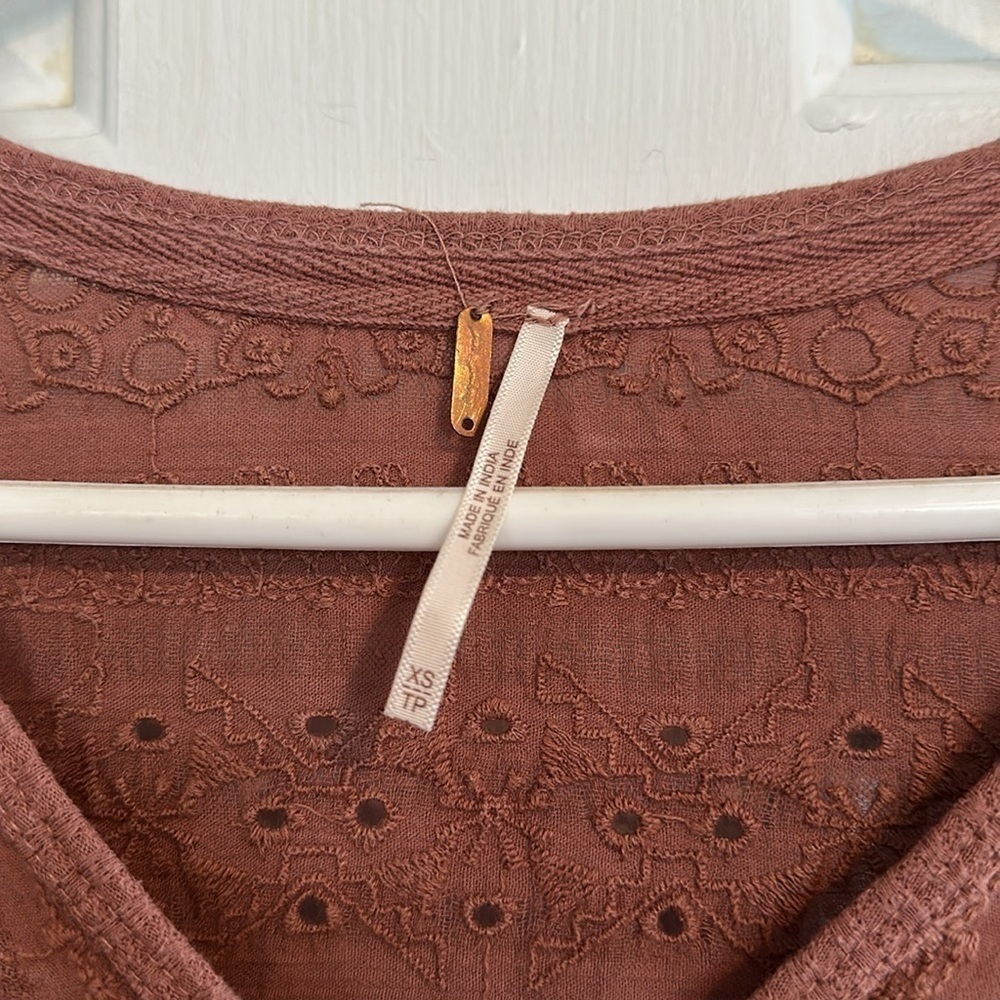 Free People Mauve Long sleeve top size XS - Picture 4 of 4